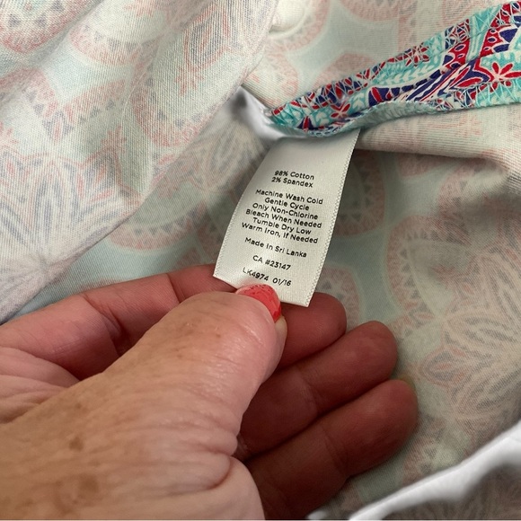 Talbots Teal and Red Floral Skirt - Picture 6 of 8